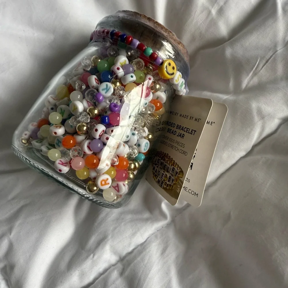 Jewelry Made By Me Beaded Bracelet Jar Kit Alphabet Beads DIY Set